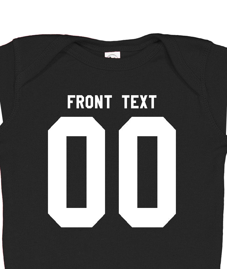 Football baby bodysuit Style 4 (Black)