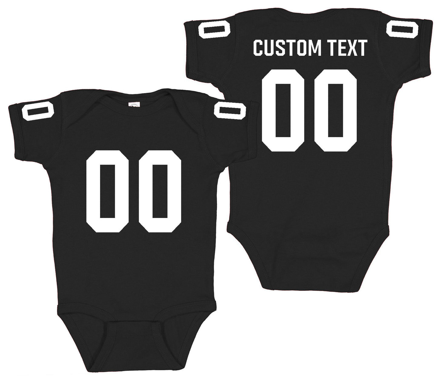 Football baby bodysuit Style 1 (Black)