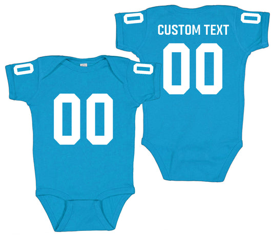 Football baby bodysuit Style 1 (Light Blue)