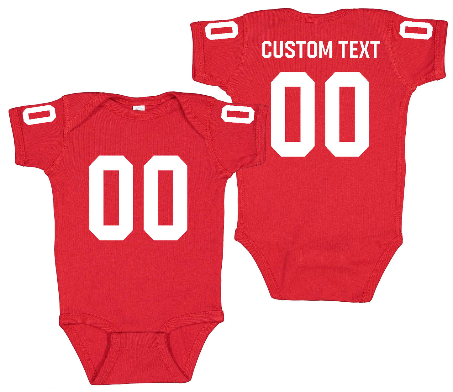 Football baby bodysuit Style 1 (Red)