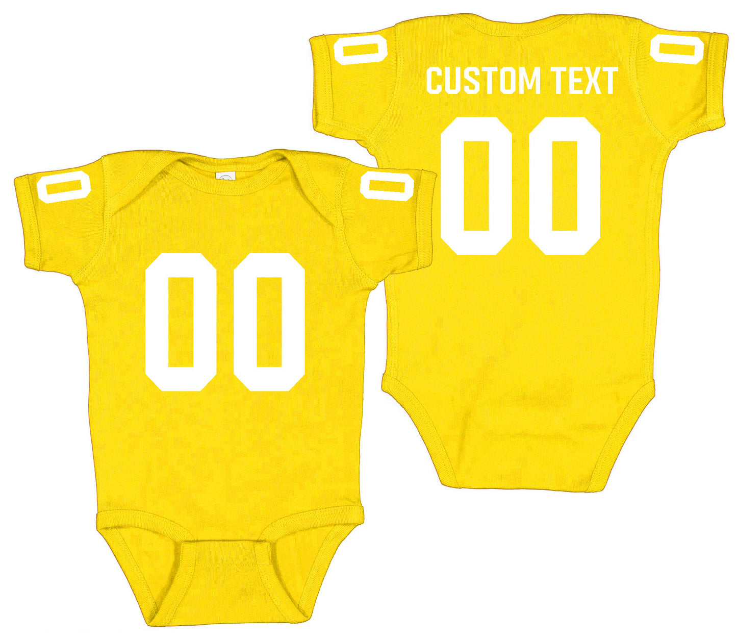 Football baby bodysuit Style 1 (Yellow)