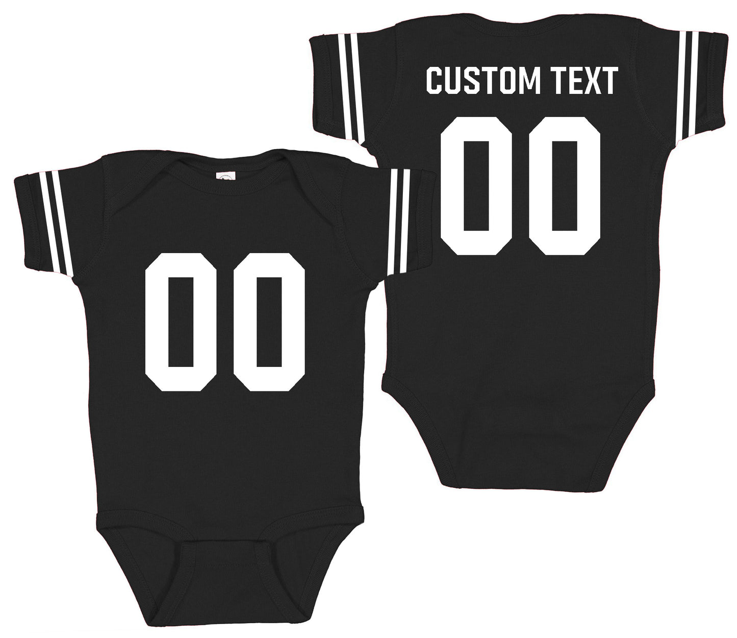 Football baby bodysuit Style 2 (Black)