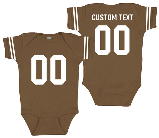 Football baby bodysuit Style 2 (Brown)