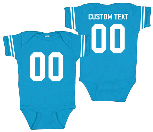 Football baby bodysuit Style 2 (Light Blue)