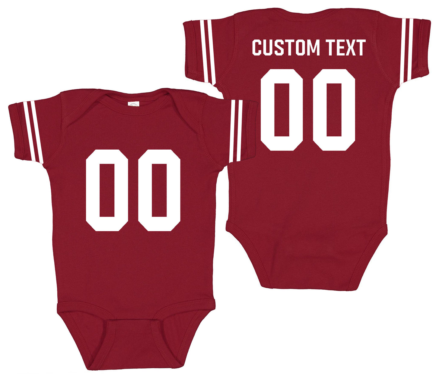 Football baby bodysuit Style 2 (Maroon)