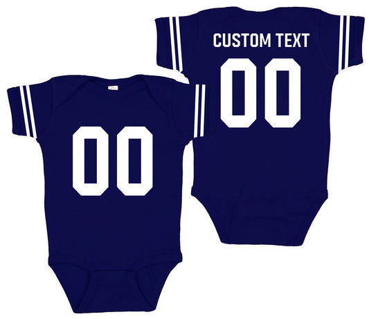 Football baby bodysuit Style 2 (Navy)