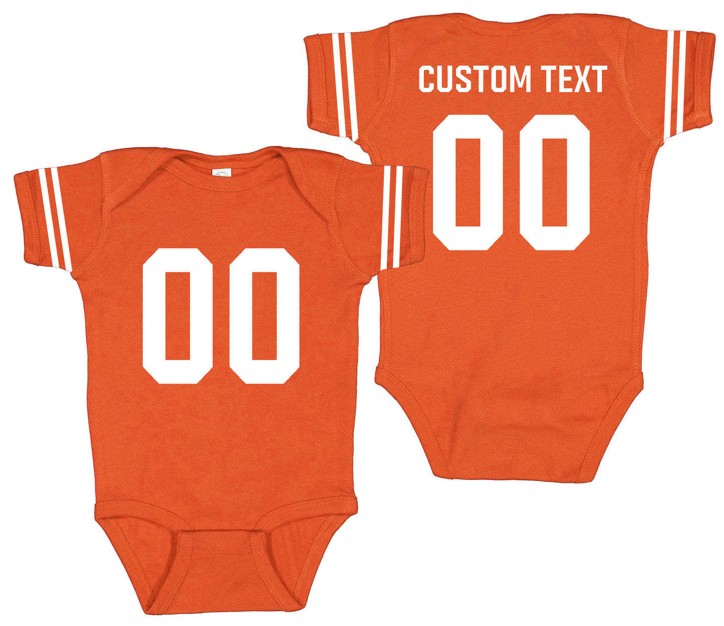 Football baby bodysuit Style 2 (Orange)