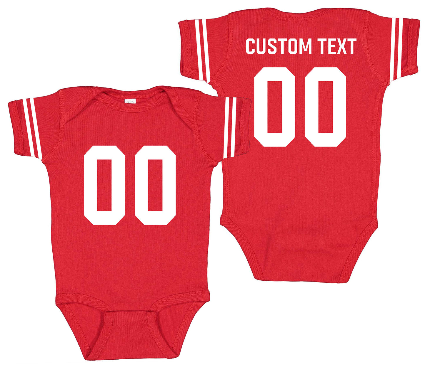 Football baby bodysuit Style 2 (Red)