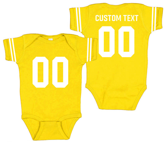 Football baby bodysuit Style 2 (Yellow)