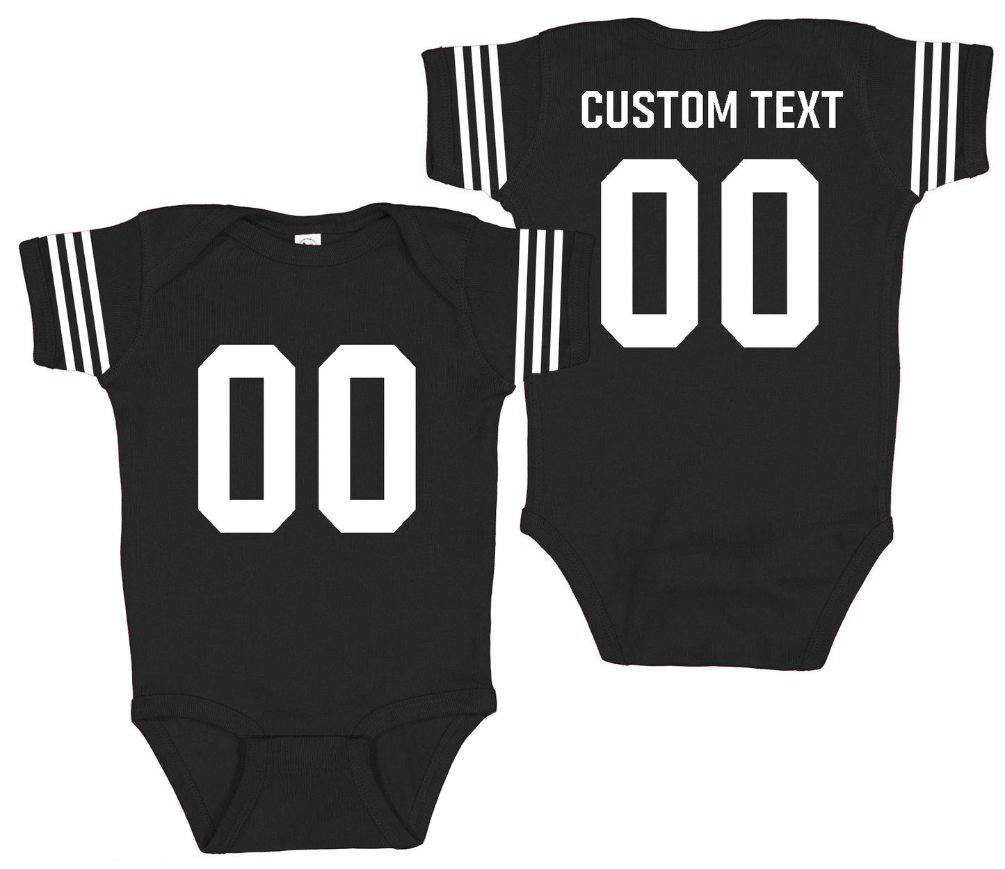 Football baby bodysuit Style 3 (Black)