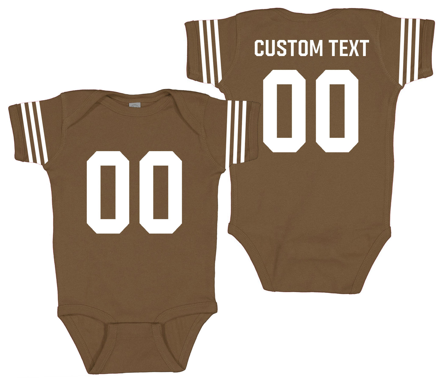 Football baby bodysuit Style 3 (Brown)