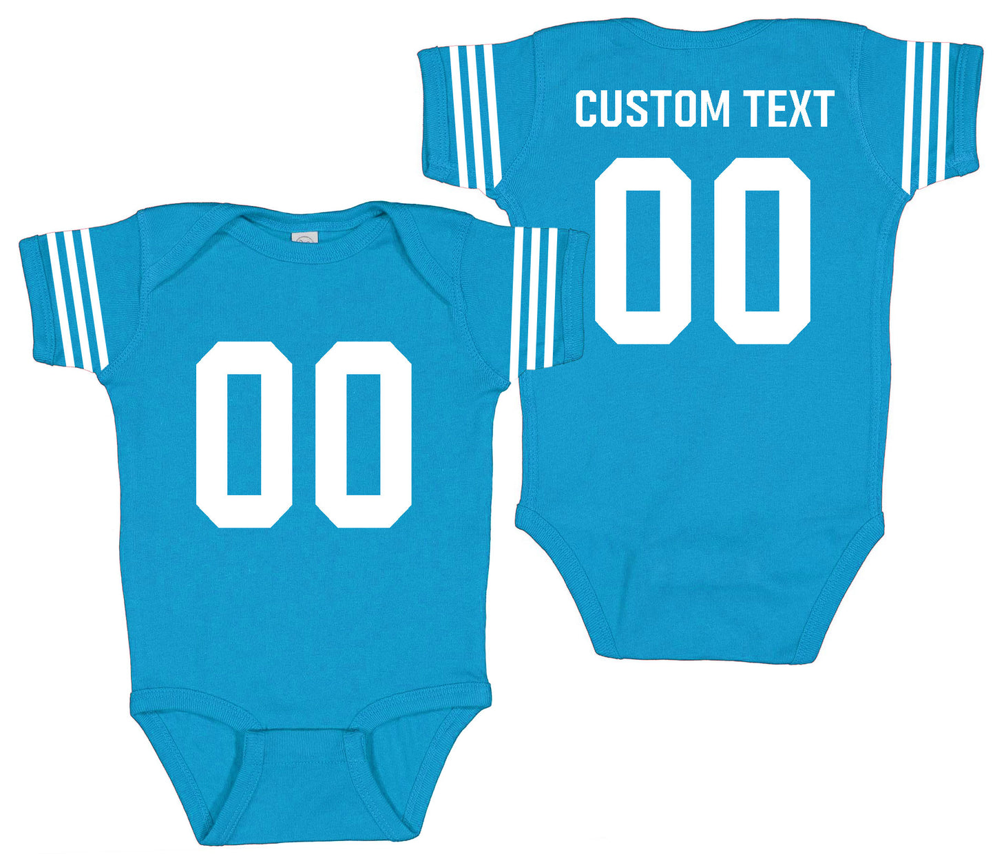 Football baby bodysuit Style 3 (Light Blue)