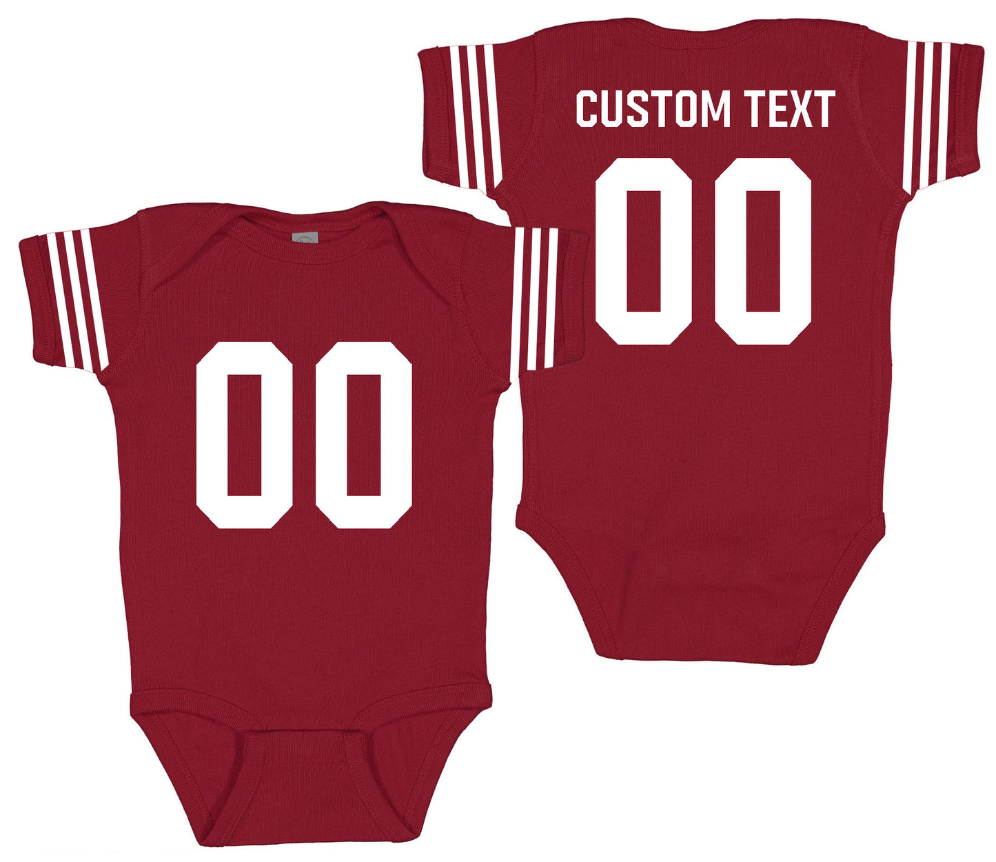 Football baby bodysuit Style 3 (Maroon)