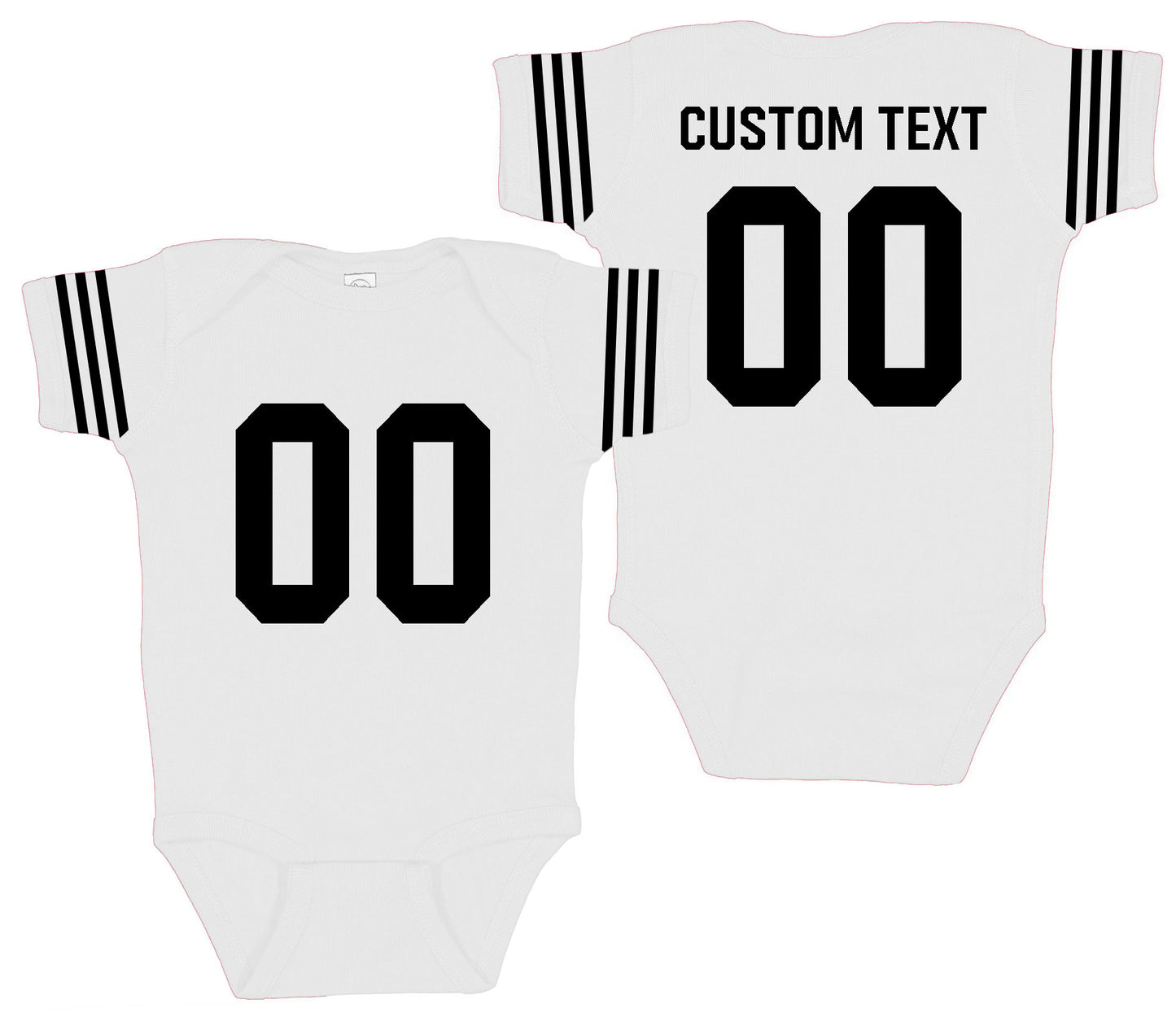 Football baby bodysuit Style 3 (White)