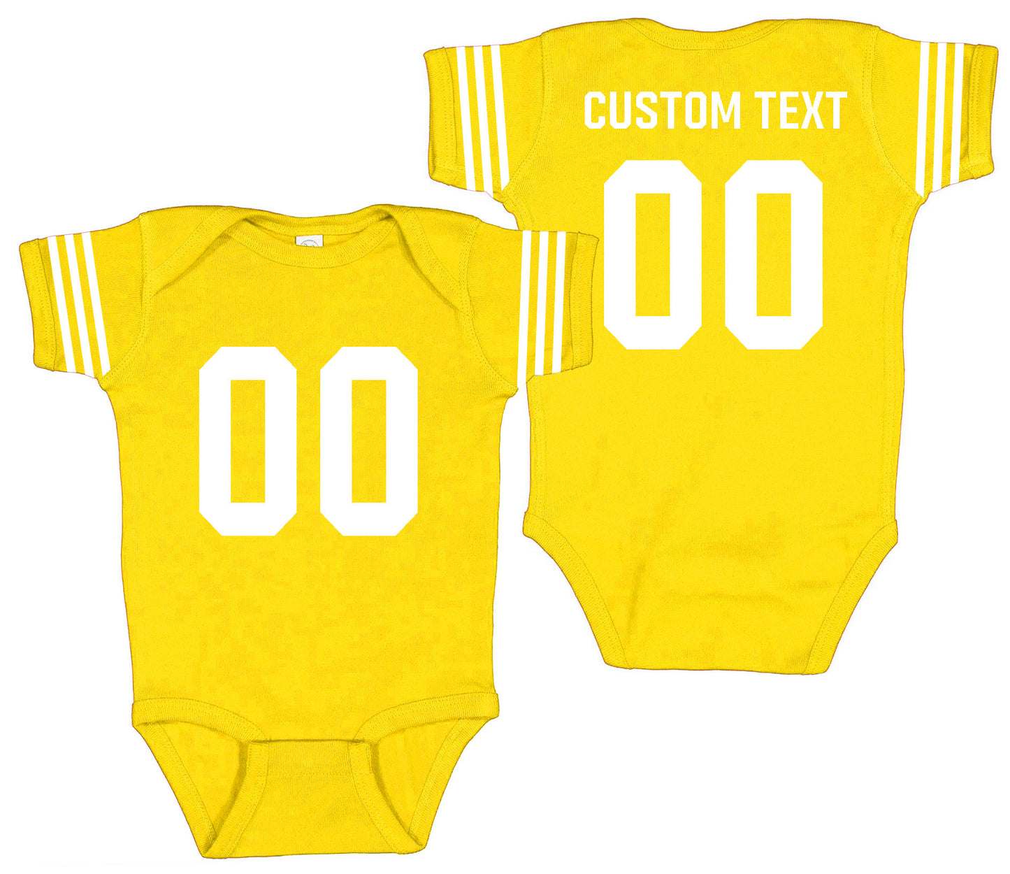 Football baby bodysuit Style 3 (Yellow)