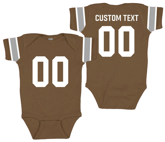 Football baby bodysuit Style 4 (Brown)