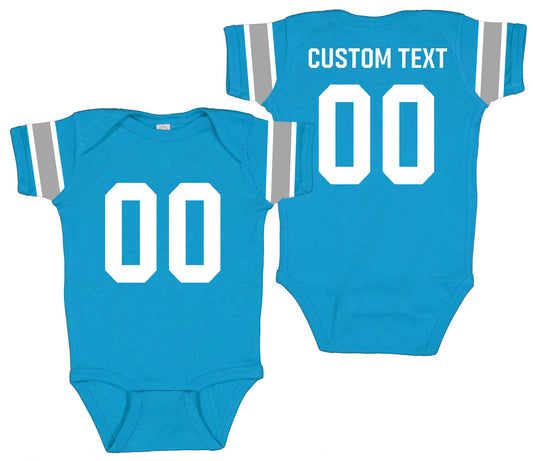 Football baby bodysuit Style 4 (Light Blue)