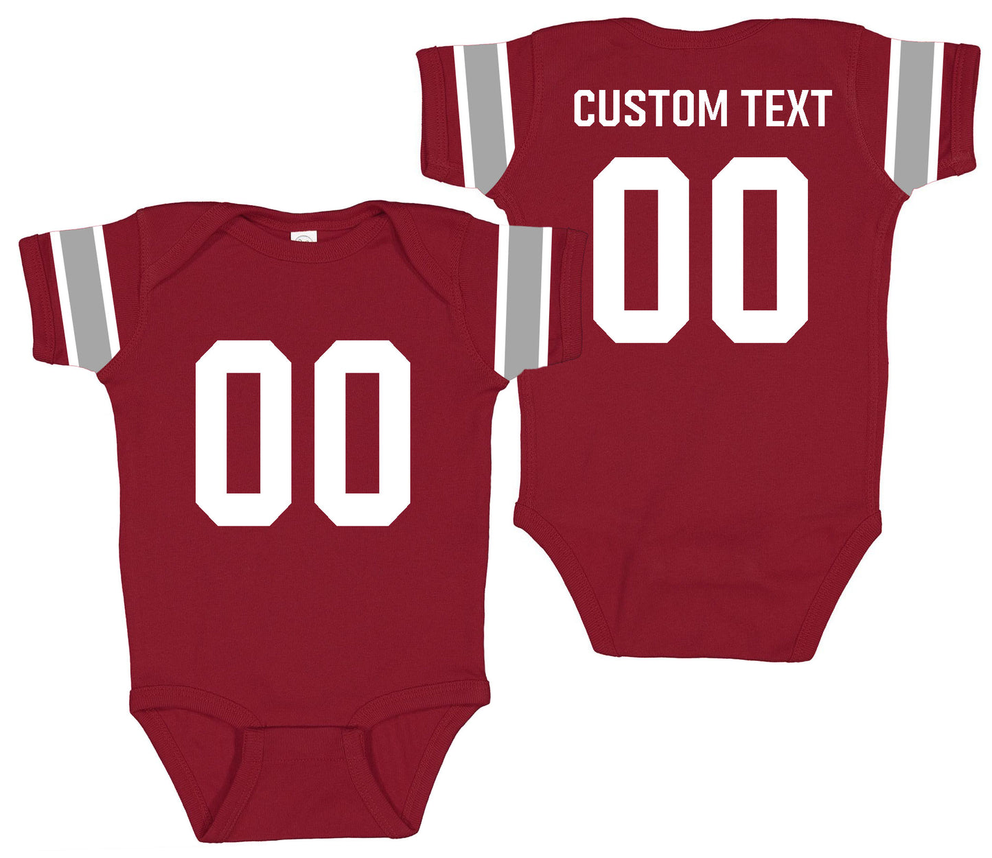 Football baby bodysuit Style 4 (Maroon)