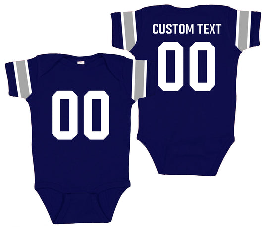 Football baby bodysuit Style 4 (Navy)