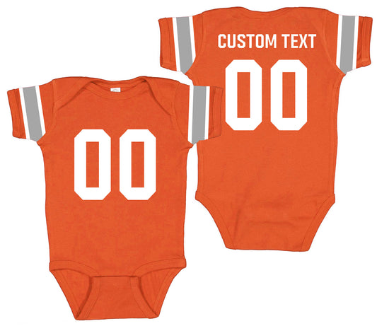 Football baby bodysuit Style 4 (Orange)