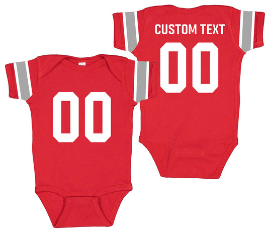 Football baby bodysuit Style 4 (Red)