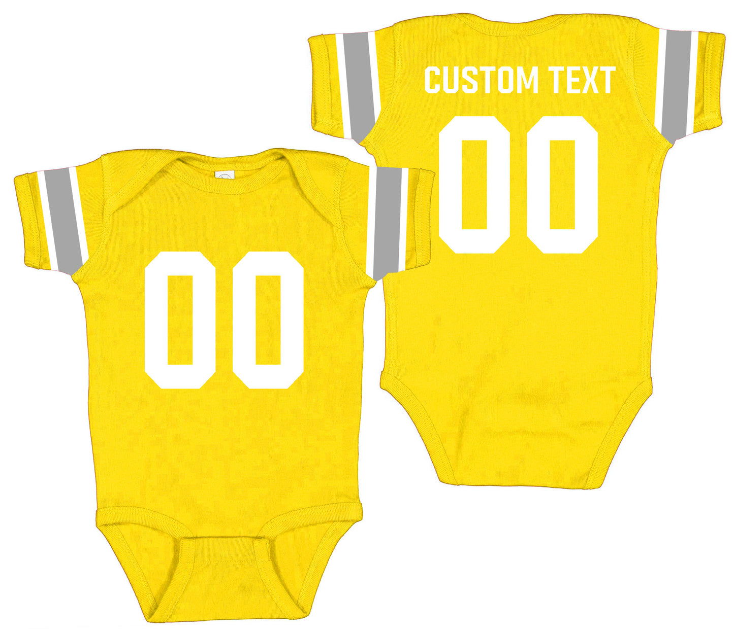 Football baby bodysuit Style 4 (Yellow)