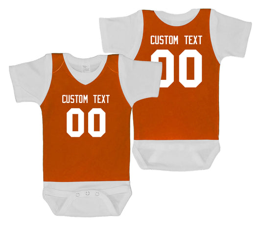 Basketball baby bodysuit style 1 (dark orange)