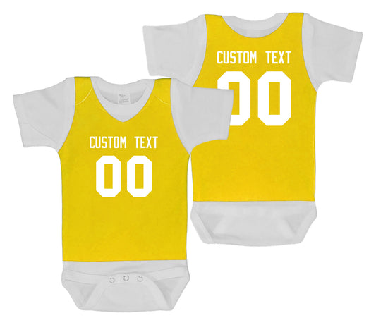 Basketball baby bodysuit style 1 (yellow)