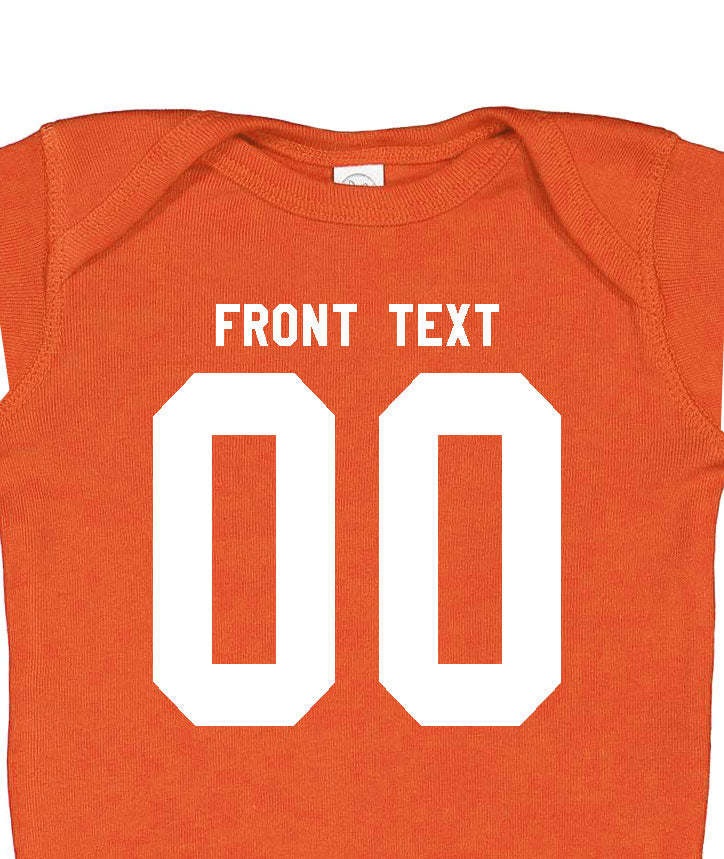 Football baby bodysuit Style 1 (Orange)