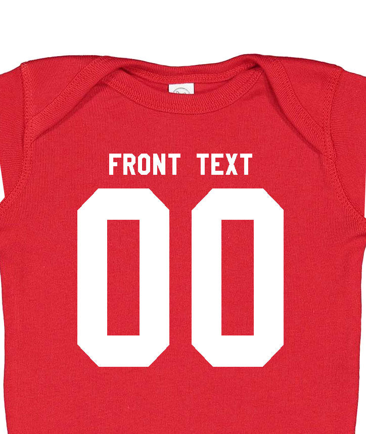 Football baby bodysuit Style 1 (Red)