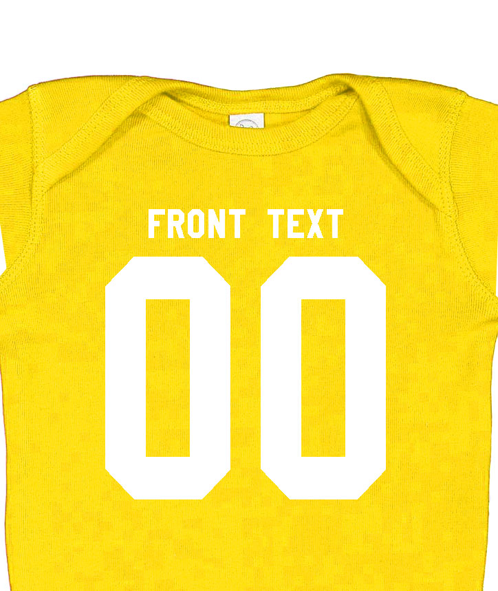 Football baby bodysuit Style 3 (Yellow)